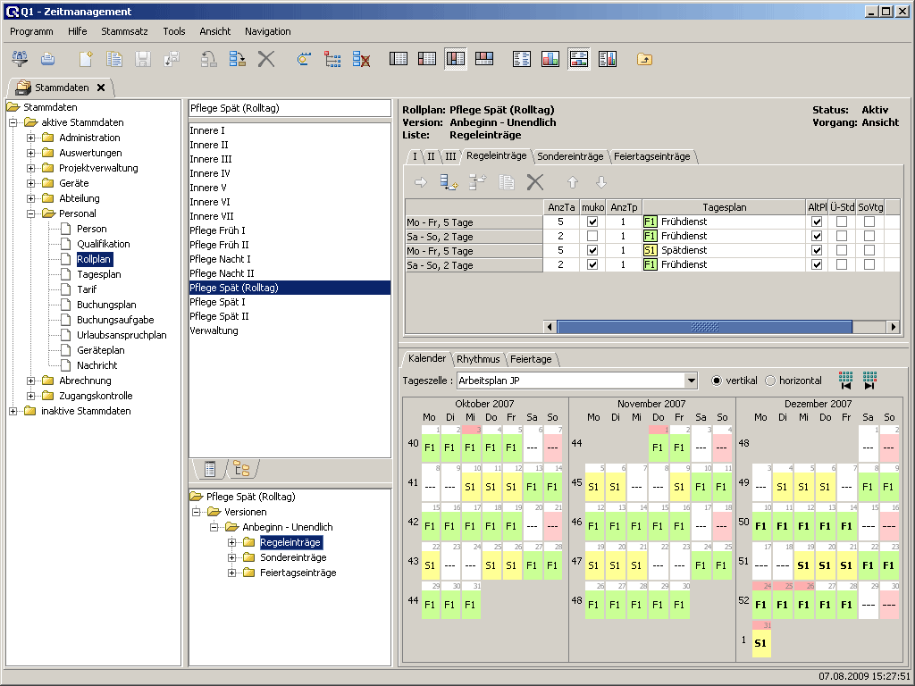Stammdatenverwaltung: Der Rollplan Stammdatenverwaltung: Der Rollplan